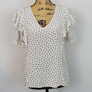 Madewell Silk Polka Dot Blouse Sz M